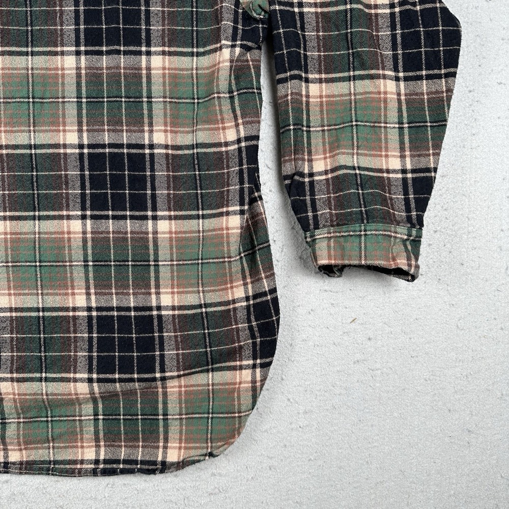 The Vermont Flannel Co Shirt Men's‎ XL Green Black Plaid 1/4 Button Band Collar - Picture 13 of 16